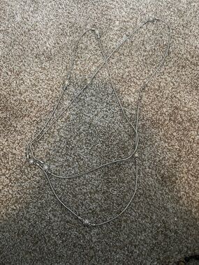 Nwot heavy silver snake chain necklace with beads